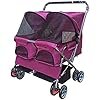 Cat stroller for pets, double seat prams for medium and small dogs, stroller for 2 dogs, double pet stroller, easy to fold and