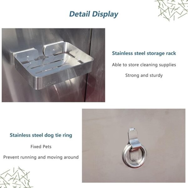 Dog Grooming Bathtub Station - Stainless Steel Professional Pet Wash Tub, for Dog Baths and Grooming, Durable and Easy to Clean Pet Grooming Station - Image 6