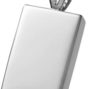 Memorial Gallery 310wg Perfect Rectangle 14K Solid White Gold Cremation Pet Jewelry