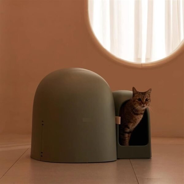 Large Cats Litter Box Chats Villa House Items Mat Fountain Cats Litter Box Door Scoop Feede Pet Supplies(67.7x49x50cm-01) - Image 2
