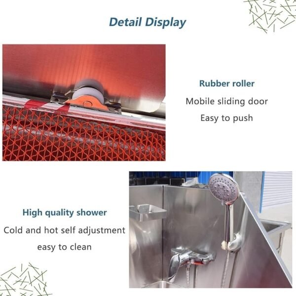 Dog Grooming Bathtub Station - Stainless Steel Professional Pet Wash Tub, for Dog Baths and Grooming, Durable and Easy to Clean Pet Grooming Station - Image 5