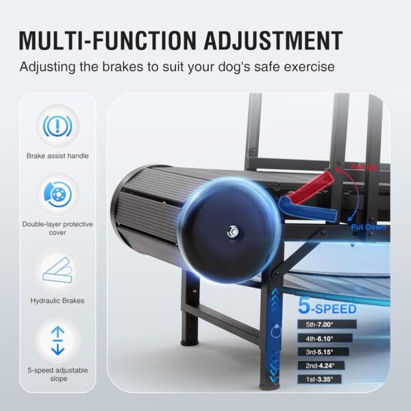 Dog Treadmill for Large/Medium Dogs, Adjustable Ramp Canine Running Slatmill Machine with Pedometer for Exercise & Healthy & Fit Pet Life - Image 5