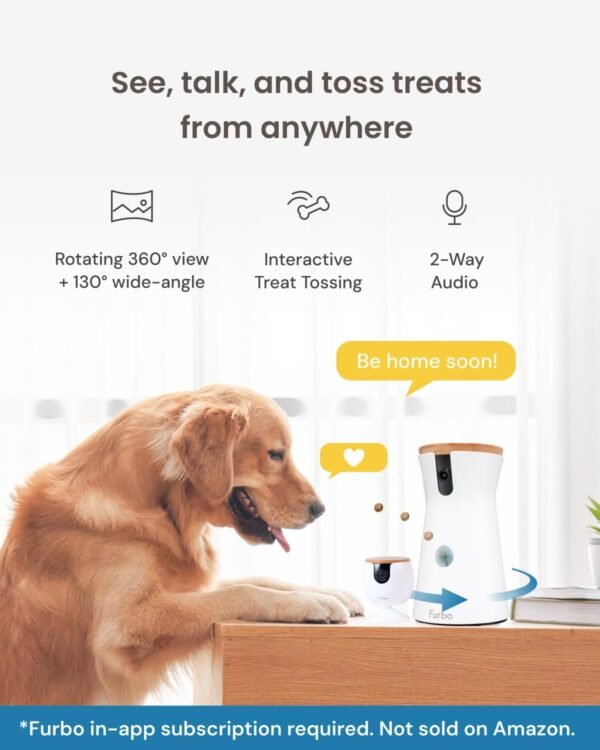 Furbo 360° Dog Camera + Mini (2-Camera Bundle Nanny Pro Subscription): Dog Safety & Home Security Alerts, Pet Camera with Speaker, Phone App & Night Vision (New Subscription Needed at Setup) - Image 2