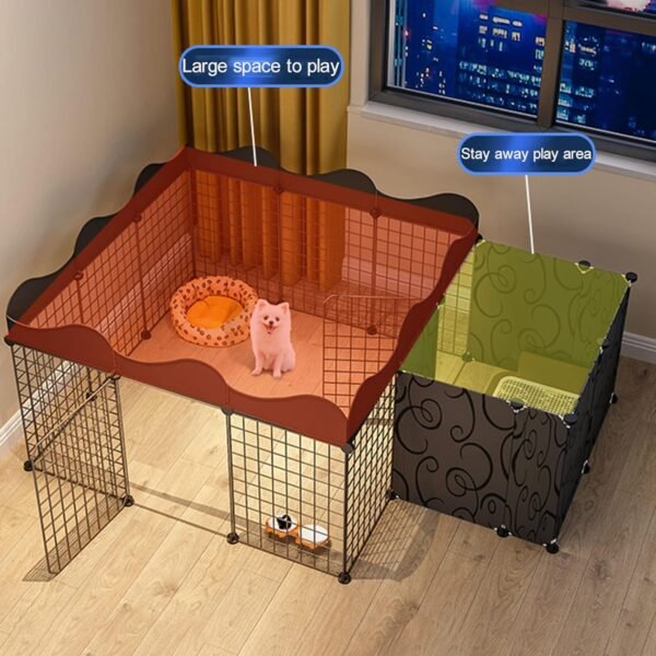 Cat Kennel - Cat Playpen, Pet Playpen, Outdoor Cat Enclosure with Dense Metal Wire,DIY Design,Small Animal Cage for Small-Sized Dog, Puppy, Rabbit, Guinea Pigs Storeable Items - Image 3