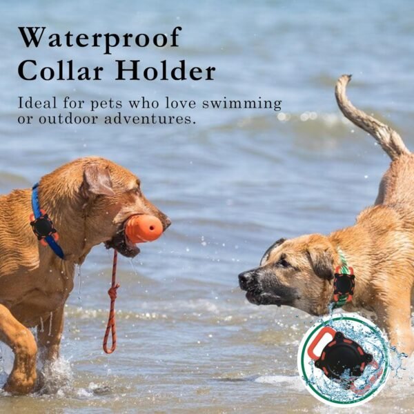 Dog Tracker, Pet Location Tracker with Collar Holder for Dogs, Waterproof Bluetooth Pet Collar Protector, Item Finder MFi Certified, No Subscription Fee, iOS Compatible (Black and Red) - Image 6