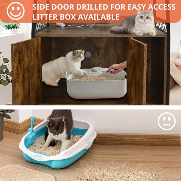 Orison Multifunctional Cat Enclosure and Storage Cabinet with RGB Lighting – Durable, Easy-to-Clean Pet Furniture with Ample Storage for Cat Supplies and Household Items - Image 3