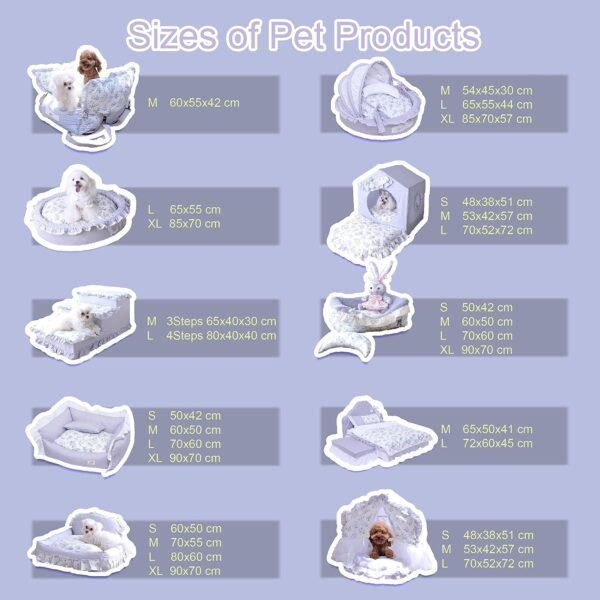 Pet Nest Luxury Deluxe Princess Cozy Bed Sofa Bench Dog Cat Puppy Kitten Kennel Nest Couch Cushion Items Supplies (V-Shape Nest, X-Large) - Image 5