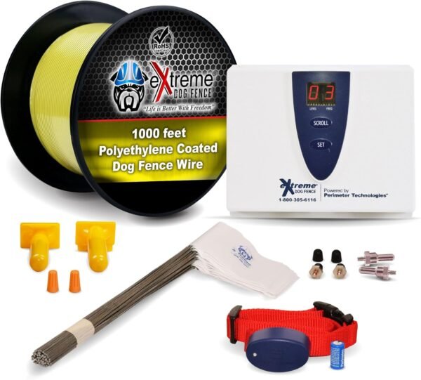 Active Dog -Yellow Standard Underground Electric Dog Fence - 1000 Feet of Yellow Wire for Easy Setup, Superior Longevity, and Reliable Pet Safety
