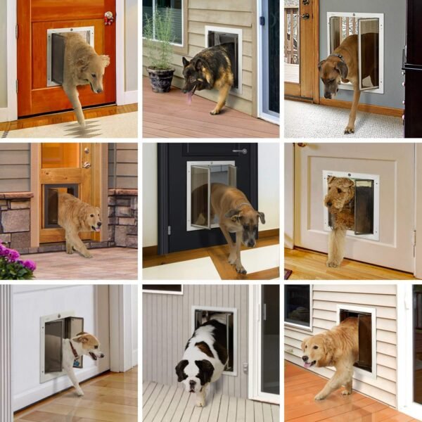 PlexiDor Performance Pet Doors for Dogs and Cats - Door Mount Dog Door with Lock and Key - White, X-Large Sizes - Image 8