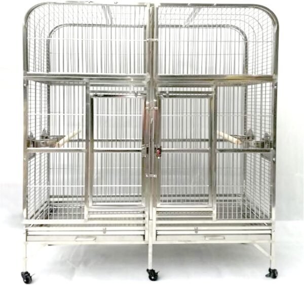 Birdcage Big Size 304 Stainless Steel Parrot Cage Double Bird Cage Amazons 125cmX60 Net Cover
